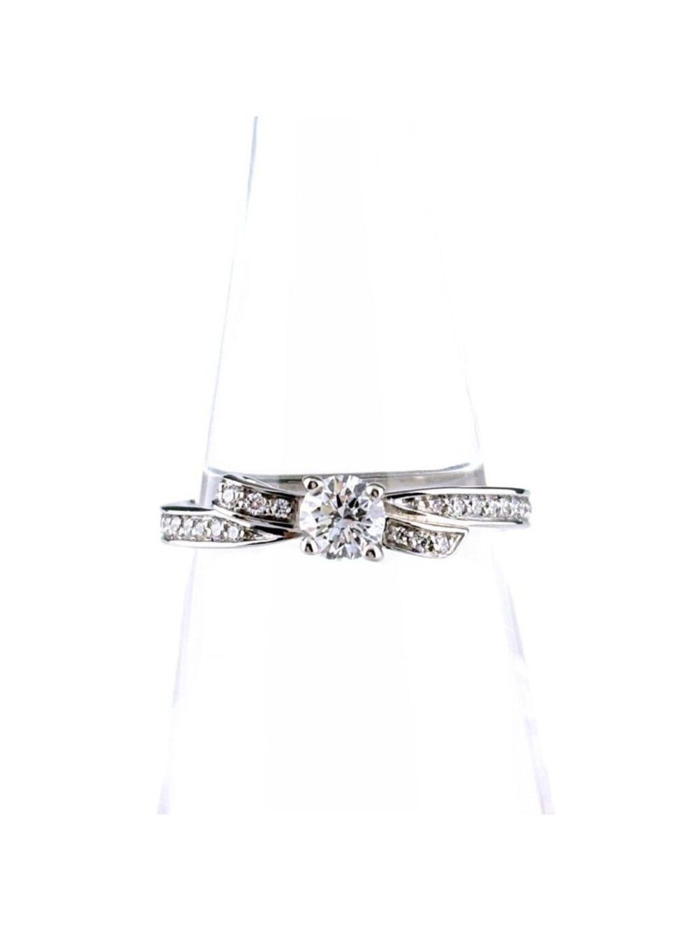 Chanel Ribbon Duchanel Platinum Ring Melee Diamond